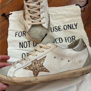 Golden Goose Super Star Classic with Gold Glitter Star